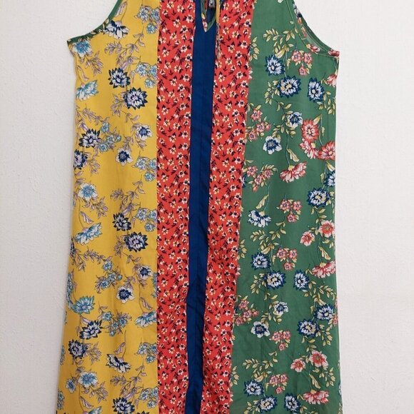 Mile Gabrielle VTG Sleeveless Shift Hankerchief Dress Multicolor Mixed Print M - Picture 7 of 12